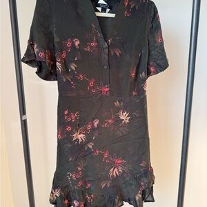 All Saints Dark Floral Mini Dress